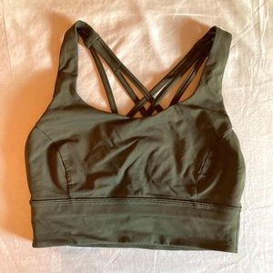 Lululemon FREE TO BE SERENE BRA *LONG LINE Dark Olive Size: 6